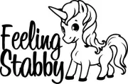 5.5" Feeling Stabby Unicorn Sticker Decal Stab Horn Cute Car Attitude Adulting