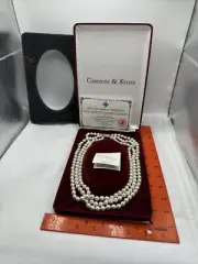Vintage Camrose & Kross JBK Jacqueline Kennedy 3 Strand Faux Pearl Necklace 20"