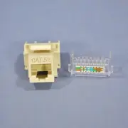 Cooper 5546-5EV Ivory Cat5e Snap-In Modular Data Jack 110 Style 8-Position RJ45