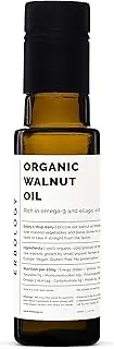 Erbology Organic Walnut Oil 100ml - Cold-Pressed - Supports Cognitive Health - Straight from Farm - Non GMO - No Additives or Preservatives - Recyclable Glass Bottle