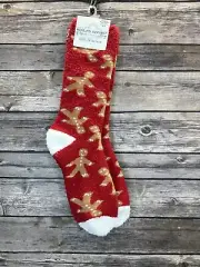 NEW! Worlds’s Softest Socks Cozy Collection Gingerbread Man Red Comfy Crew Socks