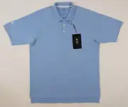 New! Adidas Golf ClimaLite Cotton Polo / Carolina Blue / Fits Mens Large