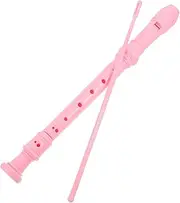 JOINPAYA Teens Recorder Flute Soprano Recorder Musical Instrument for Beginners Pink Cleaning Stick Bag