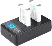 Richer-R Universal Battery Charger, Portable Travel Outdoor USB Charging LCD Dual Slots Charger for NP-BX1,for Sony Cyber-Shot DSC-RX100/100 II III IV V VII, DSC-RX100M II, DSC-RX1R, DSC-HX50V