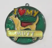 I LOVE MY TAN/BROWN MUTT SUNCATCHER (DOG SUNCATCHERS)
