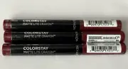 Revlon Colorstay Matte Lite Crayon 011 Lifted 0.049 oz. 1.4 gr. Lot of 3
