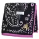 ANNA SUI 優雅大鳳蝶圖騰字母LOGO刺繡小方巾(黑/桃紅邊)