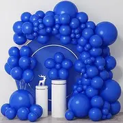 Blue Balloons, Mixed Sizes 5/10/12/18in Dark Blue Helium Latex Balloons, 103 PCS Royal Blue Balloon Garland Arch Kit, Matte Dark Blue Balloons Set for Boys Birthday Anniversaries Party Decoration