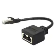 RJ45 Male to 2xFemale Connectors Adapter Cord LAN Ethernet Cable Extender