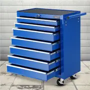 7 Drawer Giantz Tool Cabinet Trolley Toolbox Storage Garage Blue