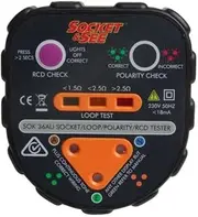 Socket and See Wiring/Earth Loop/Polarity/RCD Checker SOK36