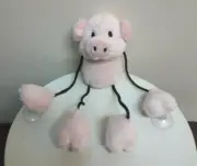3.5" Pink Pig Piggy Oink Soft Plush Toy Stuffed Animal Suction Cups - New