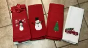 5 pc Christmas Holiday Hand Towel Snowmen Christmas Truck Tree Set C-S27