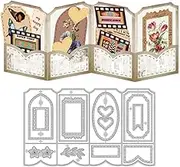 DELORIGIN Folding Greeting Card Cutting Dies Card Making Die Cut Label Carbon Steel Die Cuts Stencils Blessing Card Scrapbooking Embossing Template Dies for Birthday Mother's Day Craft Album Decor