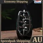 Incense Holder Ceramic Backflow Waterfall Incense Burner with 50 Cones (C) AU
