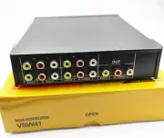 4 Port Input 1 Output Audio Video AV RCA Switch Box 4 Ways Selector Box
