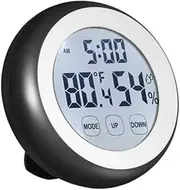 Multi-Function Touch Screen Thermometer Hygrometer Accurate Indoor Climate Monitor Alarm Wall Mountable Bracket