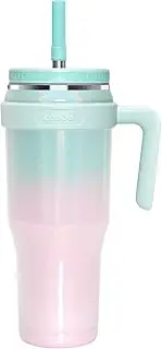 Zenbo 50oz Stainless Steel Tumbler with Handle & Straw Lid | Keeps Drinks Cold 34 Hours, Fits Car Cup Holder, BPA Free