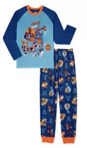 Space Jam Boys Long Sleeve Pajamas Set 2-Pieces Shirt Pants Size XS (4-5)
