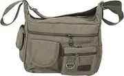 OHPHCALL Mens Bag Messenger Bag Large Canvas Tote for School Travel Casual Shoulder Bag Green