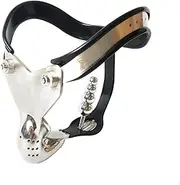 CQGRAPE BDSM Stainless Steel Chastity Belt with Removable Anal Plug, Men's Restraints Bondage Chastity Cage Underwear Belt Adult Sex Toys for Men(Black Schwarz,80/90cm (31/35in))