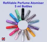 Perfume Atomiser Bottle 5ml Twist pocket Travel refillable Spray Fragrance UK
