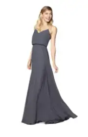 Jenny Yoo Collection Maxi Formal Bridesmaid Prom Dress Storm Gray Women Size 14