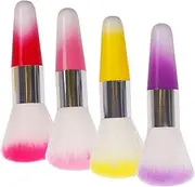ARTSEWPLY 4pcs Loose Powder Brush Portable Makeup Nail Dust Cleaning Brushes for Makeup Artists and Manicurists Easy to Hold Use