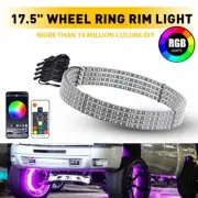 2Row 17.5"LED RGB Wheel Ring Light For Truck Car Rim Light Bluetooth APP Control