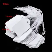 100Pcs Jewelry String Cord Price Tags Rectangle White Blank Labels for Jewelry D