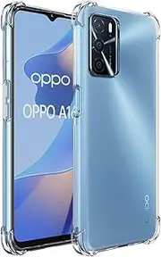 [USTIYA] Case for Oppo A16 / Oppo A16s / Oppo A54s Clear TPU Four Corners Protective Cover Transparent Soft
