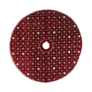 Sudha Pennathur Red Velvet Tree Skirt with Silver & Gold Snowflake, 50