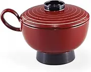 J-Kitchens Totty Senjai Bowl (Soup Bowl, Bowl, Wan, Lacquerware), Vermilion with Gold Rai, 5.2 x 4.1 x 3.5 inches (13.2 x 10.4 x 8.8 cm), Heat Resistant ABS Resin, Made in Japan, Dishwasher Safe
