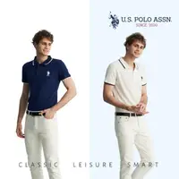 在飛比找momo購物網優惠-【U.S. POLO ASSN.】男款中馬短袖POLO衫(領