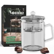 Glass Coffee Percolator - The Nonna | Non-Electric Borosilicate Glass & Stain...