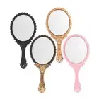 Standing Makeup Dresser Mirror Vintage Vanity Mirror Oval-Shape Handheld Mirror