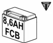 Triumph Replacement Battery 12V, 8, 6AH, FCB - T2509590