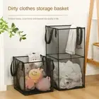 Washing Storage Mesh Basket Handles Laundry Basket Laundry Hamper Bag Dorm