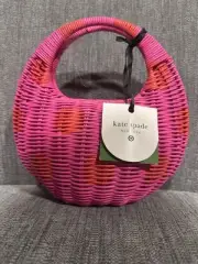NWT Kate Spade New York x Target Polka Dot Wicker Crescent Bag Pink Red Rare!