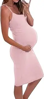 [Generic] Plus Size Maternity Top Women's Solid High Waisted Stretchy Bodycon Maternity Pencil Skirt Women's Maternity Skirt Over The Belly Swing Dress Warm Maternity Dress