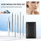 6Pcs Pimple Spot Comedone Kit Popper Whitehead Extractor Remover Tool Blackhead
