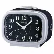 NEW Seiko Amaro Luminous Analog Bedside Alarm Clock, Black, 10cm