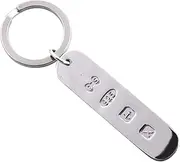 CATORS Silver - Hallmarked Sterling Silver Hallmarked Long Key Ring, M, Sterling Silver, No Gemstone