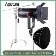 Aputure LS 60d LED Video Light 60W 5600k Daylight +Light Dome SE+ C Stand Bag
