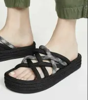 Rag & Bone 'Kris' Slide Sandals Black Rope Womens SZ US 6 EU 36 NEW IN BOX $395