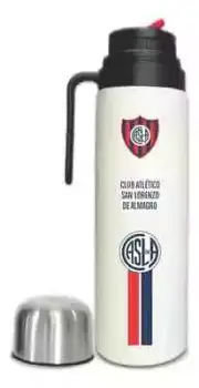 San Lorenzo Termo Media Manija Acero Pico Cebador Mate Blanco Cuervo