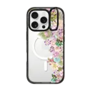 iPhone 16 Pro Impact Ring Stand Case MagSafe Compatible MY SUCCULENT GARDEN PEACH