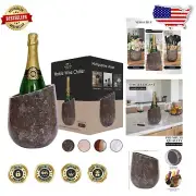 Elegant Oceanic Marble Wine Cooler Bucket - Chill Your 750ml Bottles in Style