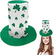 St Patricks Day Shamrock Hat - Top Hat Leprechaun Shamrock Headwear - Photo Props St Patricks Day Accessories, Green Tree Topper Party Favors, Costume Accessories