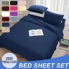 2000TC Ultra Soft Sheet Sets Queen/Double/Single Size Flat Fitted Sets Bed